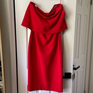 Likely red strapless dress